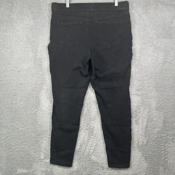 Nine West Pants Womens Jeans 16 Black Heidi Pull On Skinny Flat Front Cotton - Picture 2 of 12